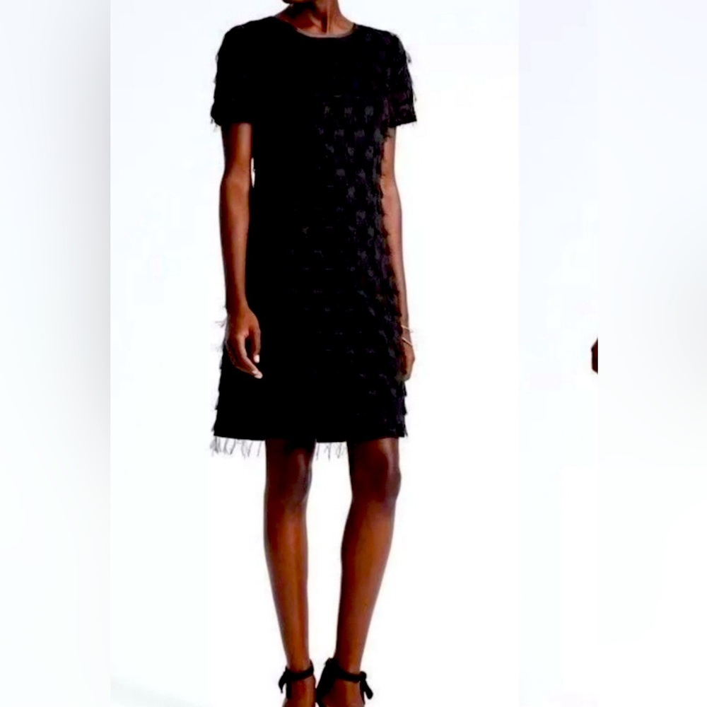 BANANA REPUBLIC  L’WREN SCOTT-era Fringe Polkadot Black Cocktail Dress #LBD
